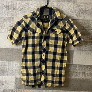 Under Armour Men's Casual Plaid Shirt - Yellow and Blue size Small